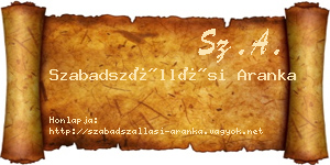 Szabadszállási Aranka névjegykártya