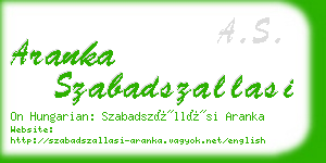 aranka szabadszallasi business card